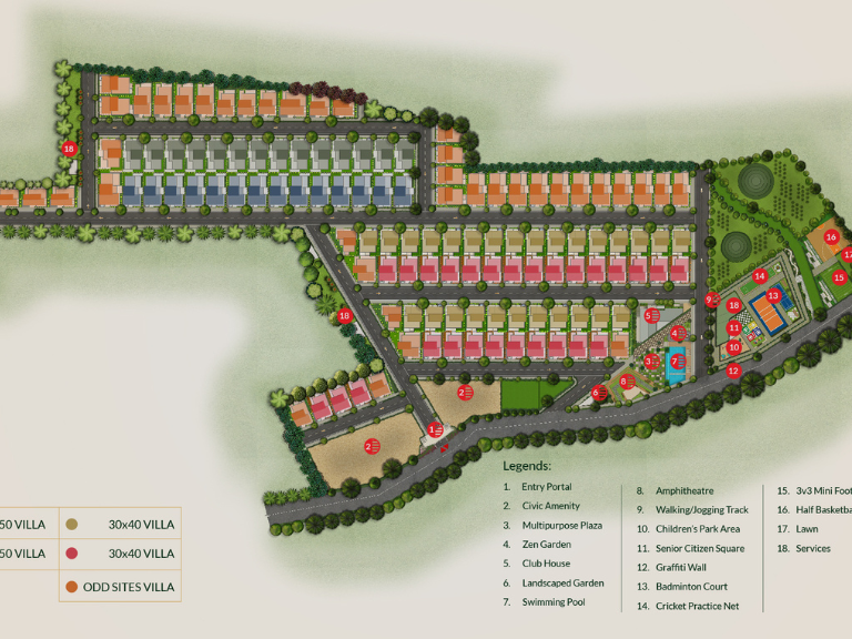 sowparnika life on the green villas masterplan